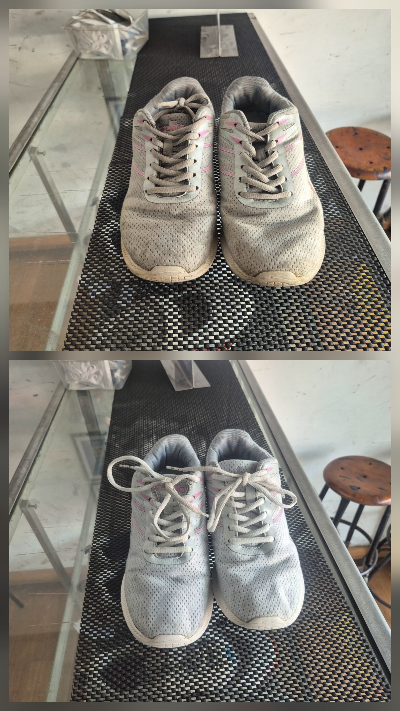 Hasil Cuci White Leather Sneaker